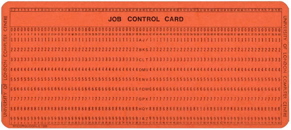 University of London - Job Control Card - Orange