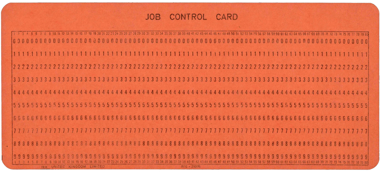 Front of unpunched card