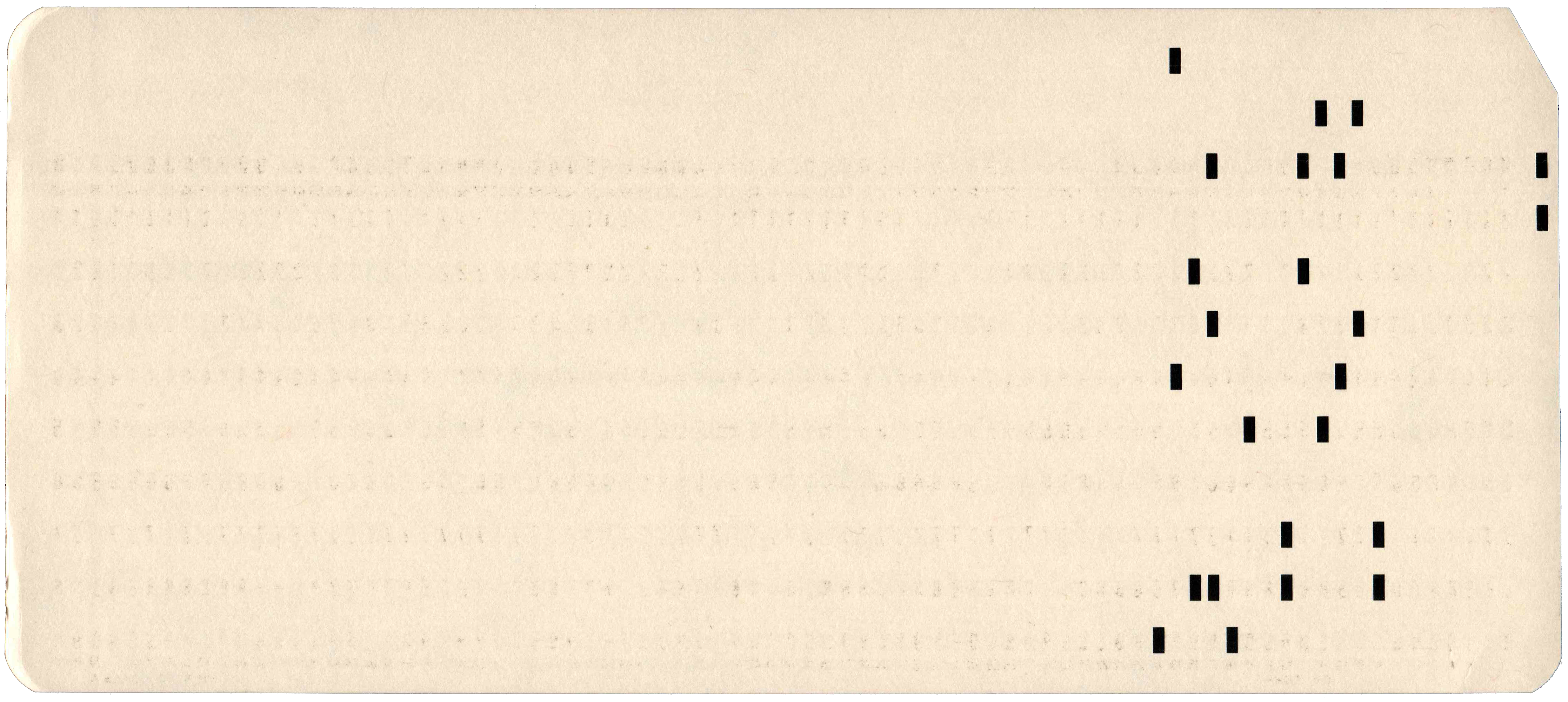 Back of punched card