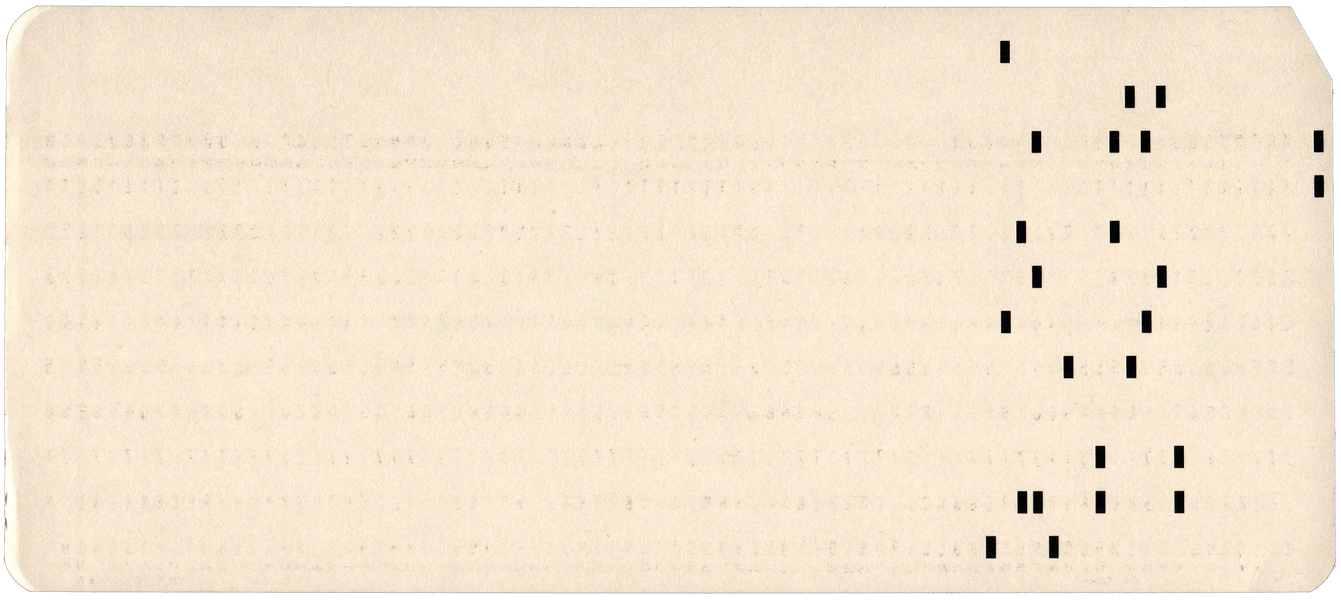 Back of punched card