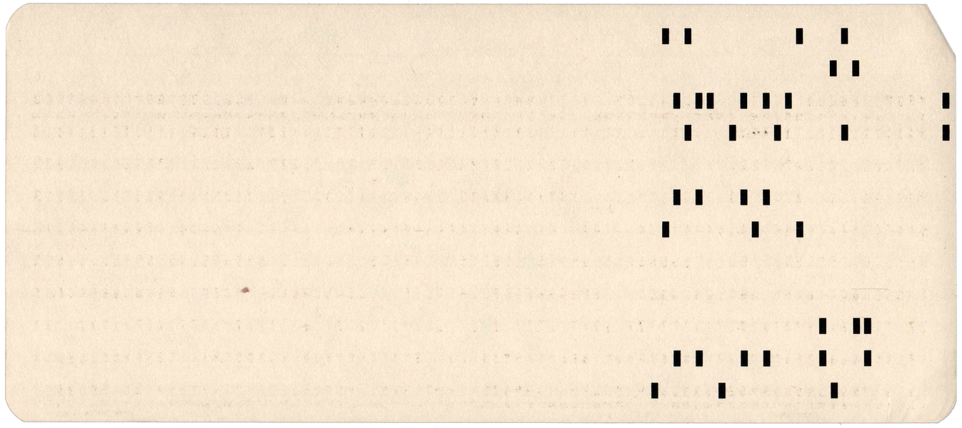 Back of punched card