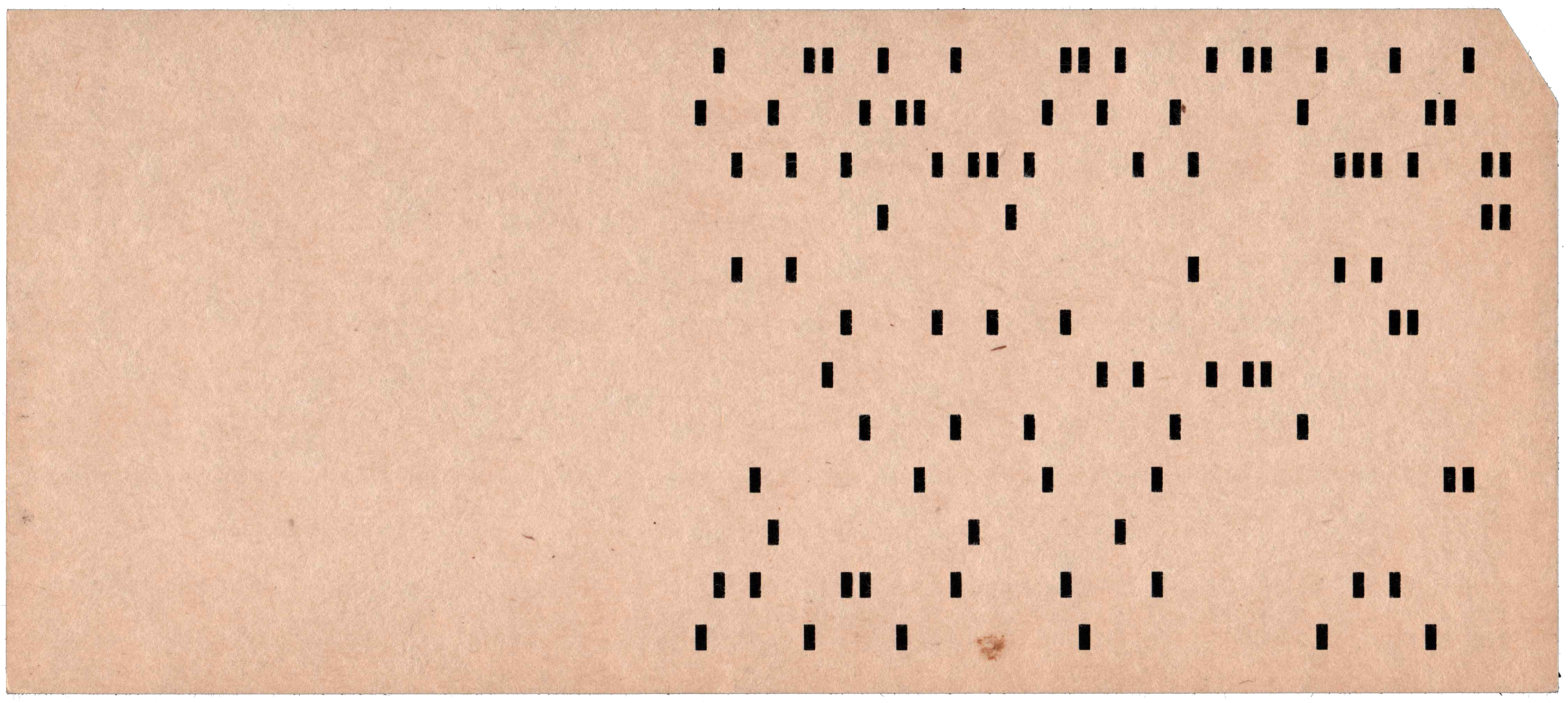 Back of punched card