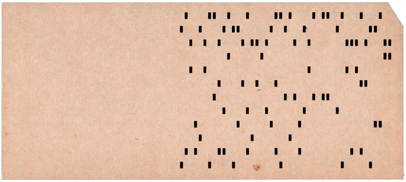 Back of punched card