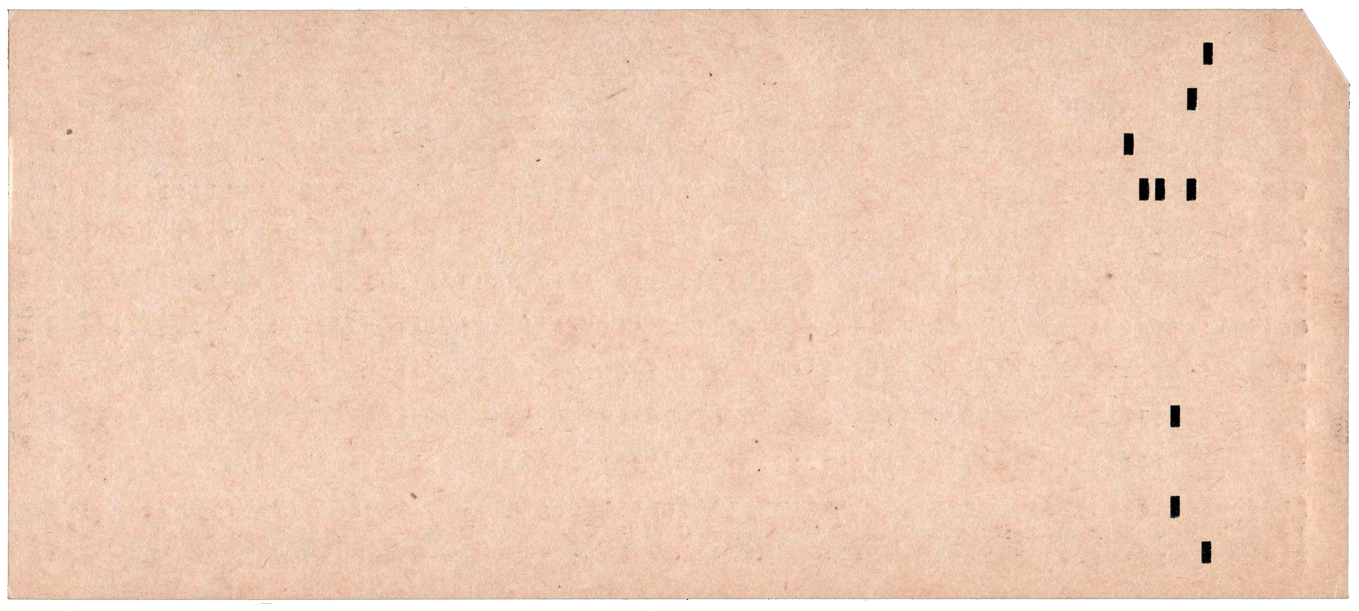 Back of punched card