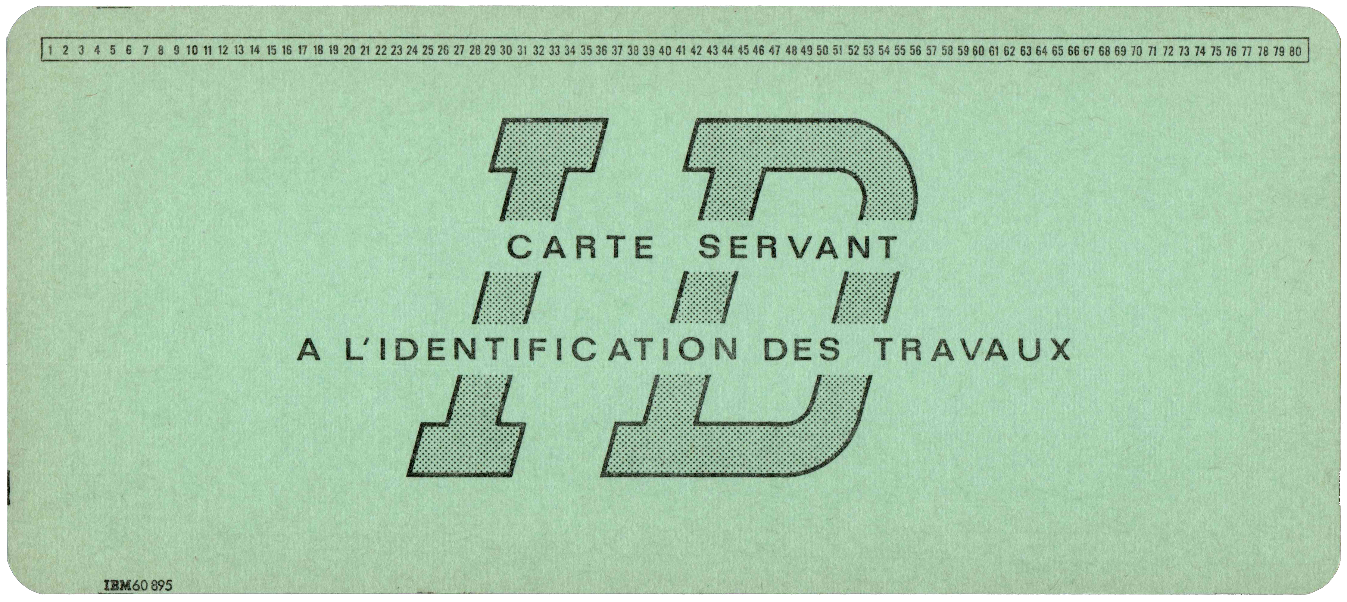 Front of unpunched card