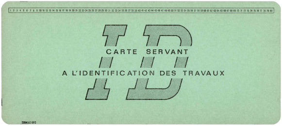 IBM 'Carte servant à l'identification des travaux'