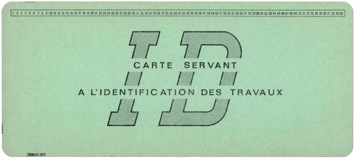 IBM 'Carte servant à l'identification des travaux'