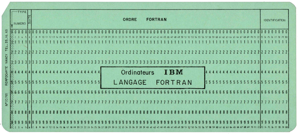 Perfocarte Nancy - Ordre FORTRAN - Green