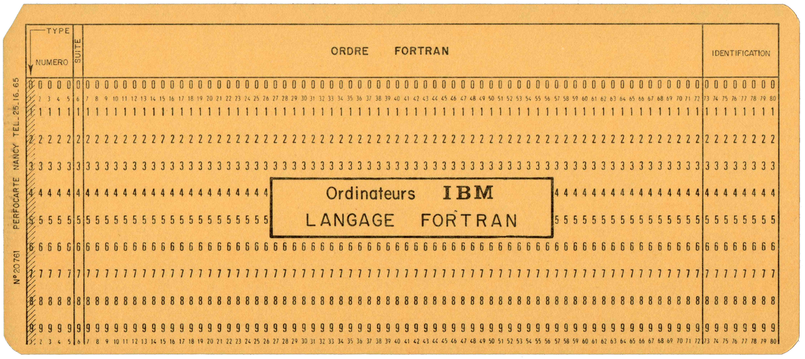 Perfocarte Nancy - Ordre FORTRAN - Yellow
