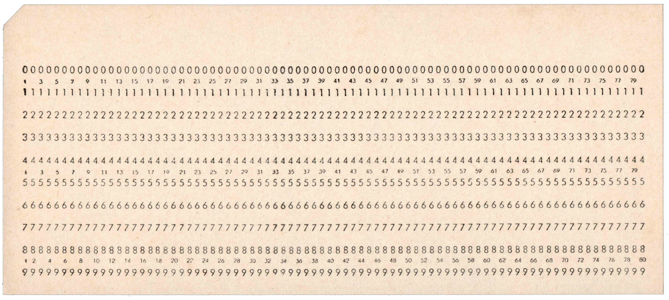 Front of unpunched card