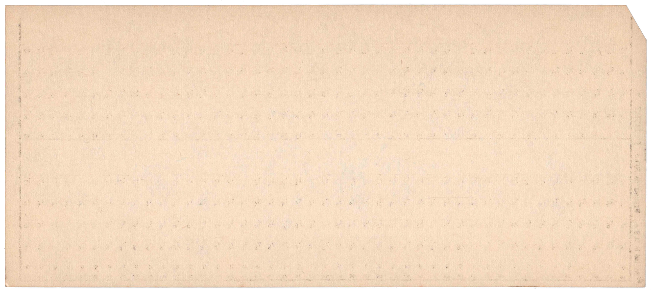 Back of unpunched card