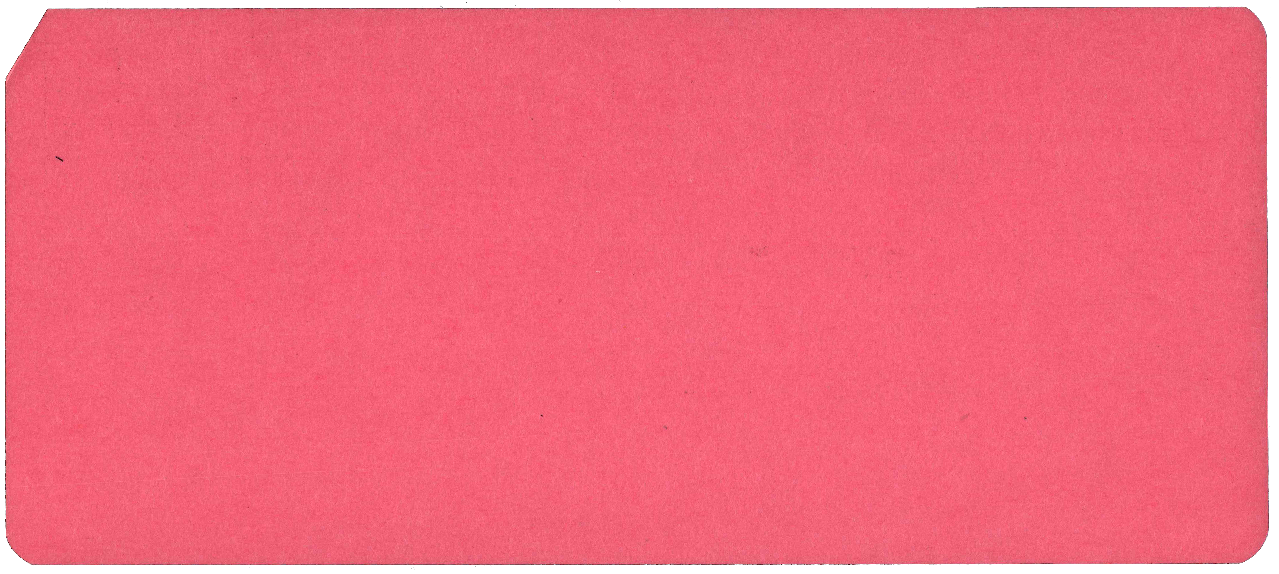 Back of unpunched card