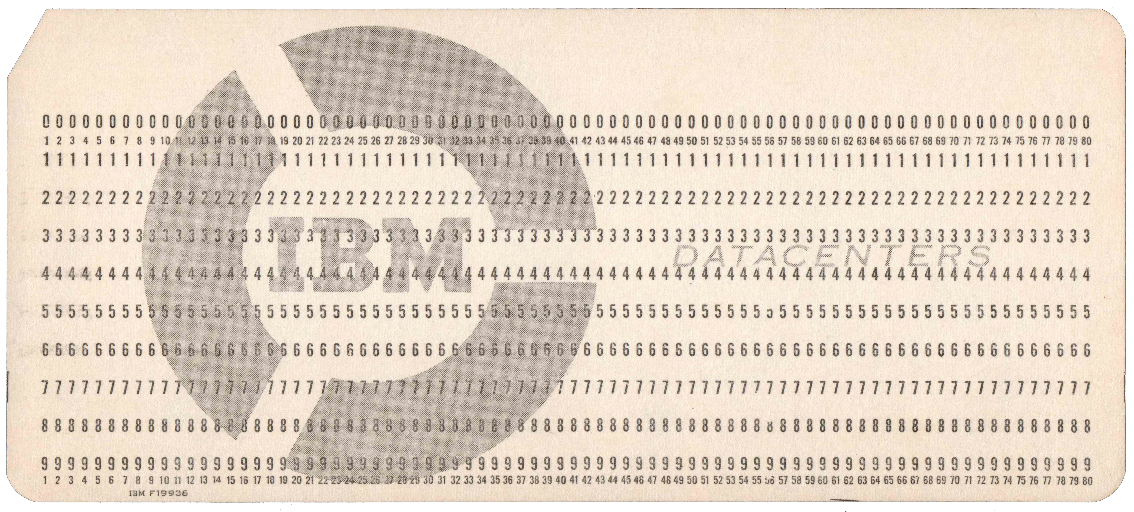 Front of unpunched card