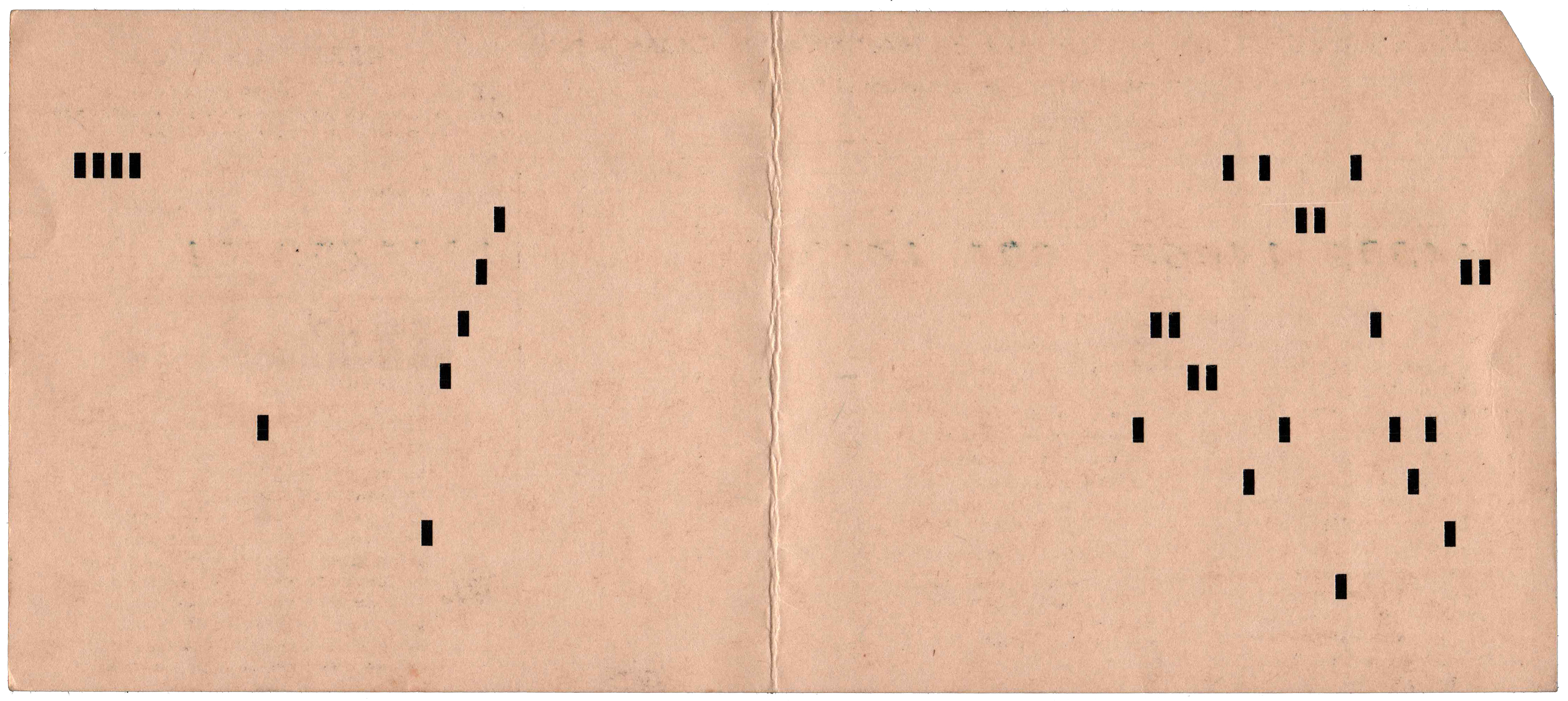 Back of punched card