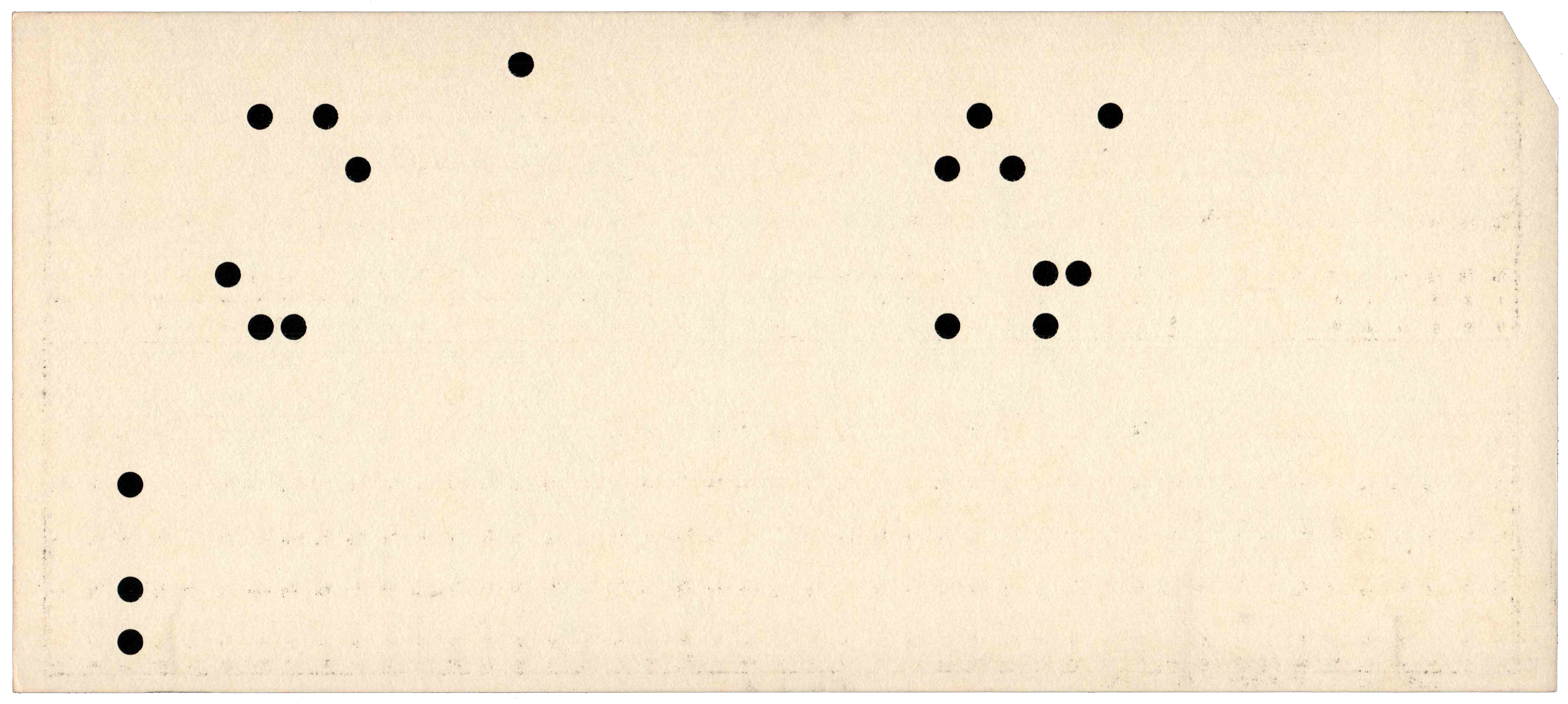 Back of punched card