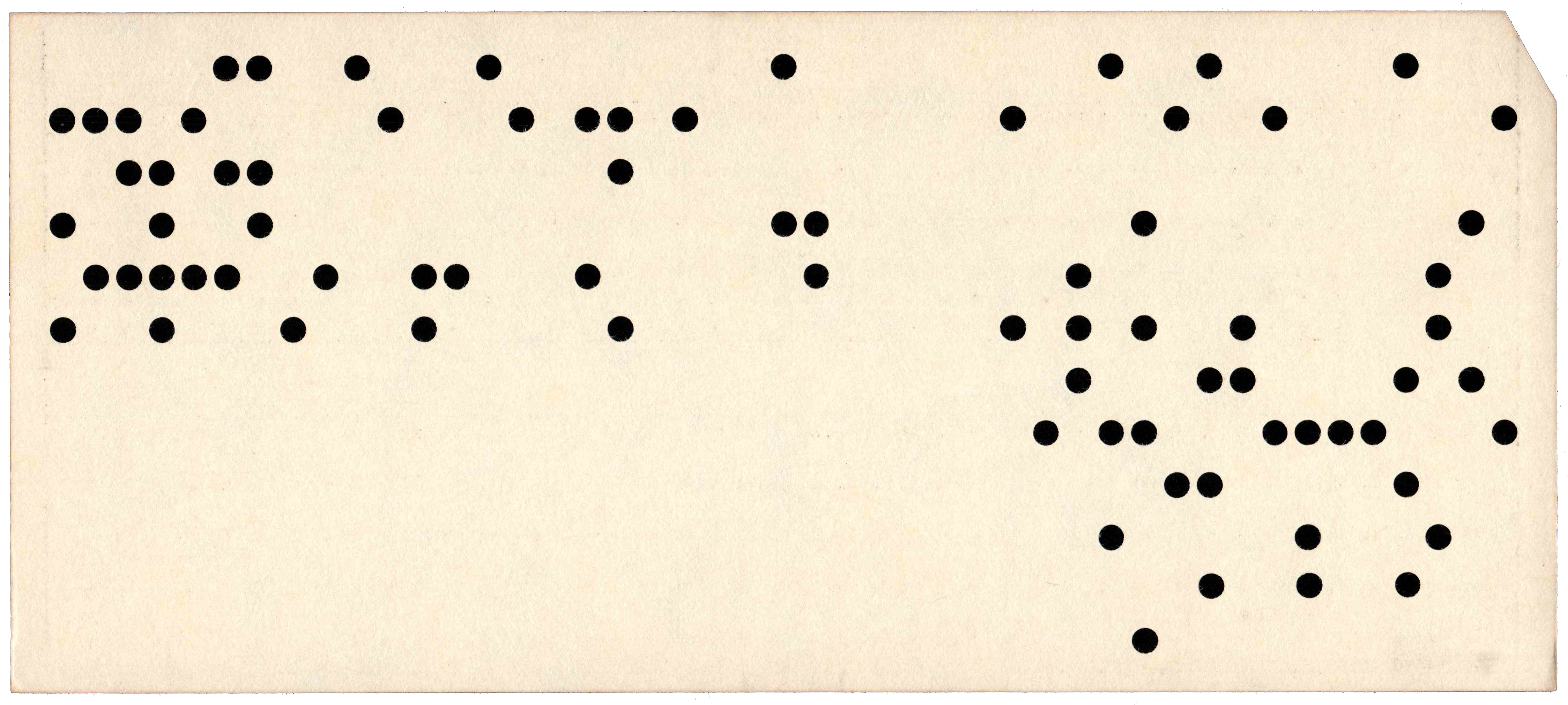 Back of punched card