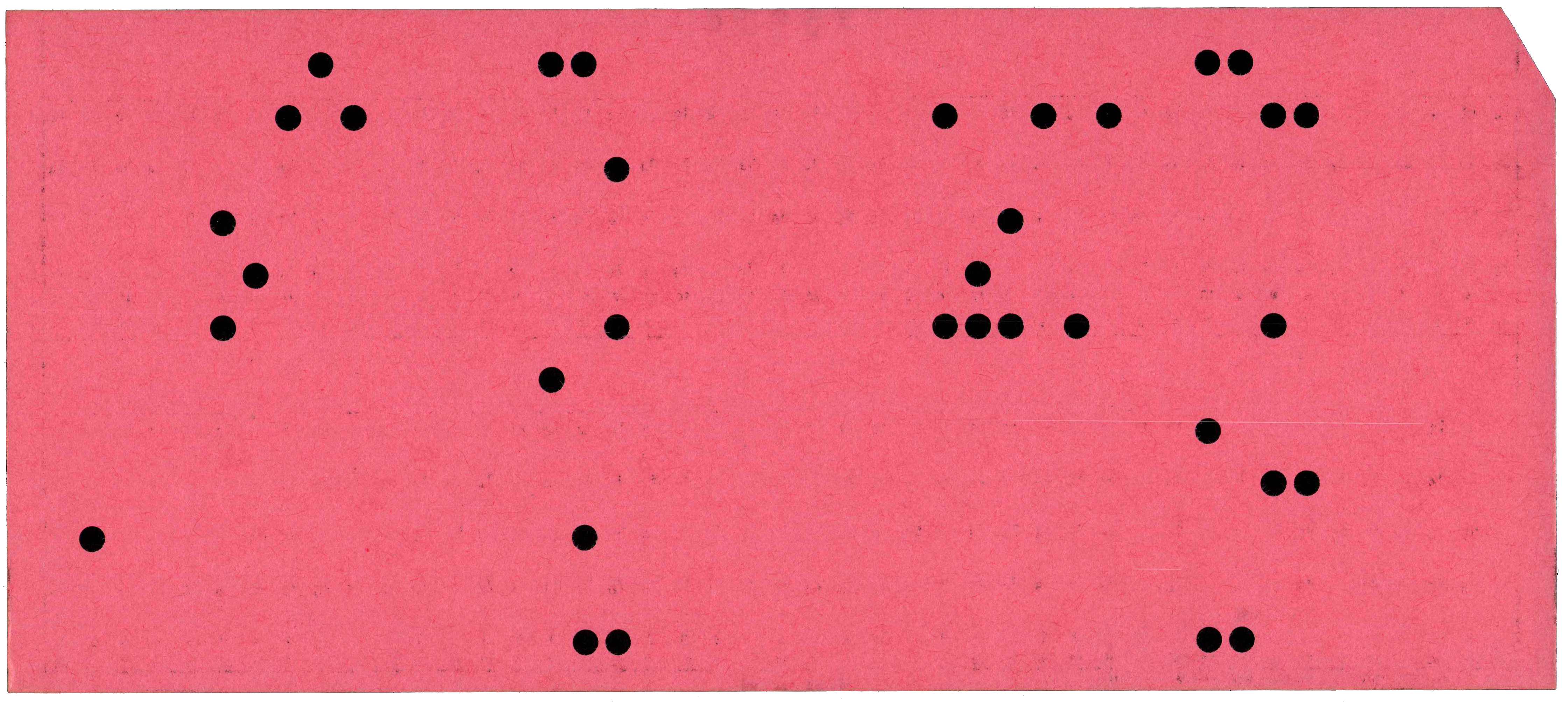 Back of punched card