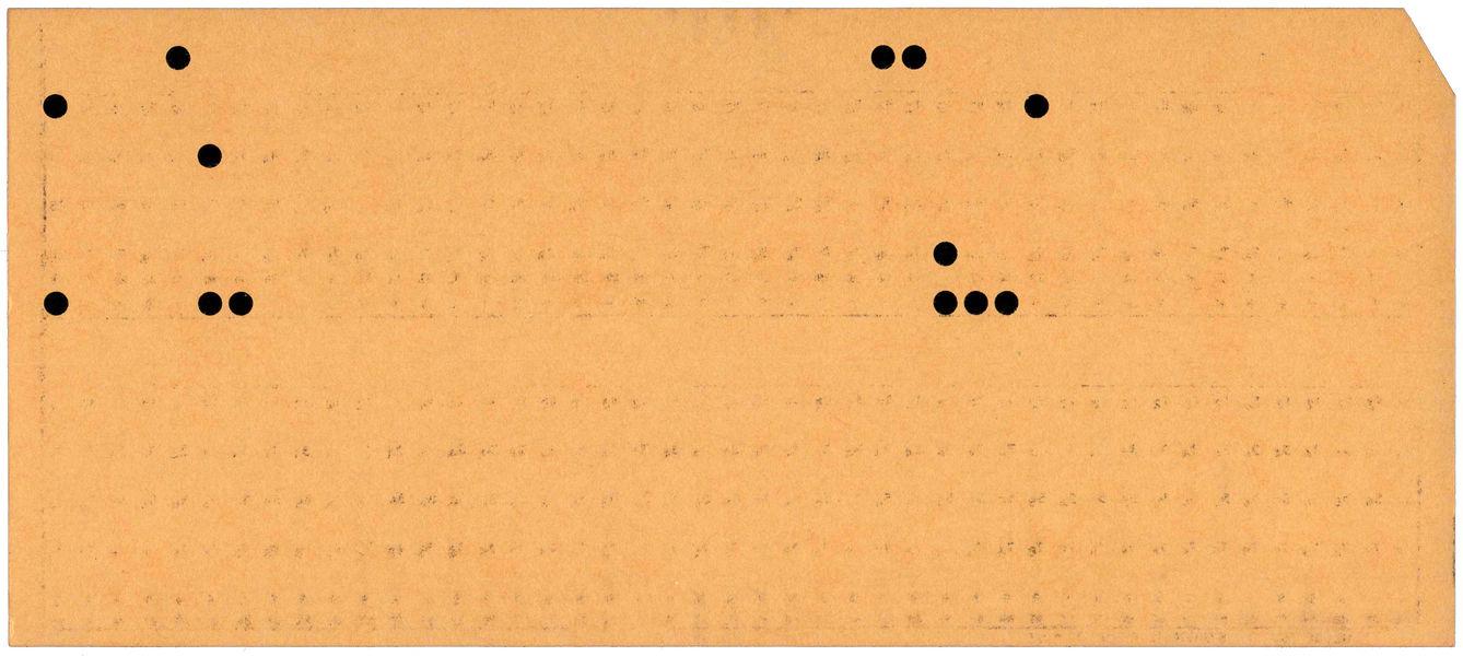 Back of punched card