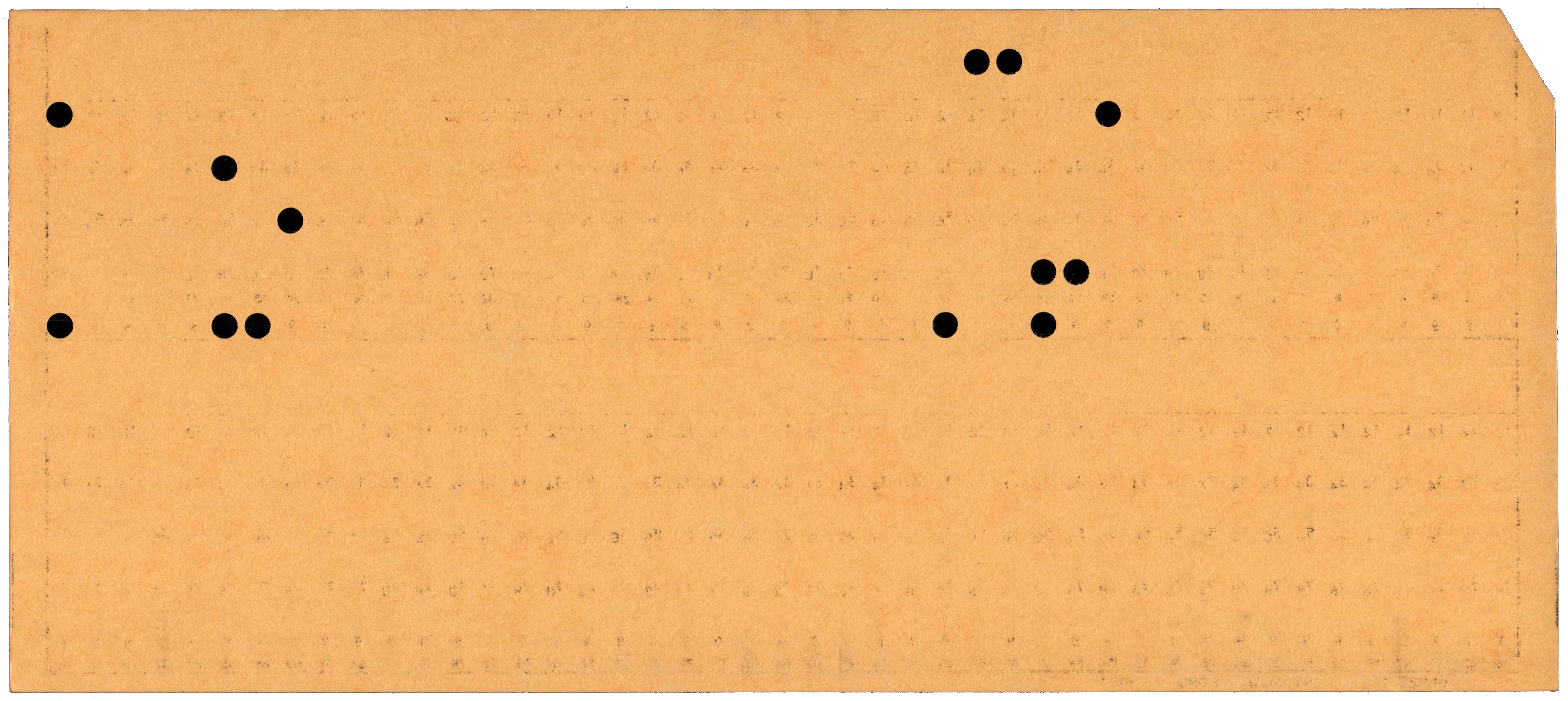 Back of punched card