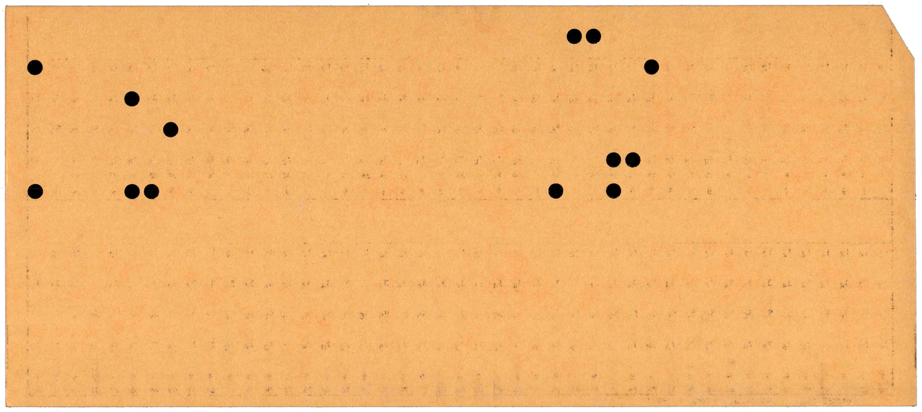 Back of punched card