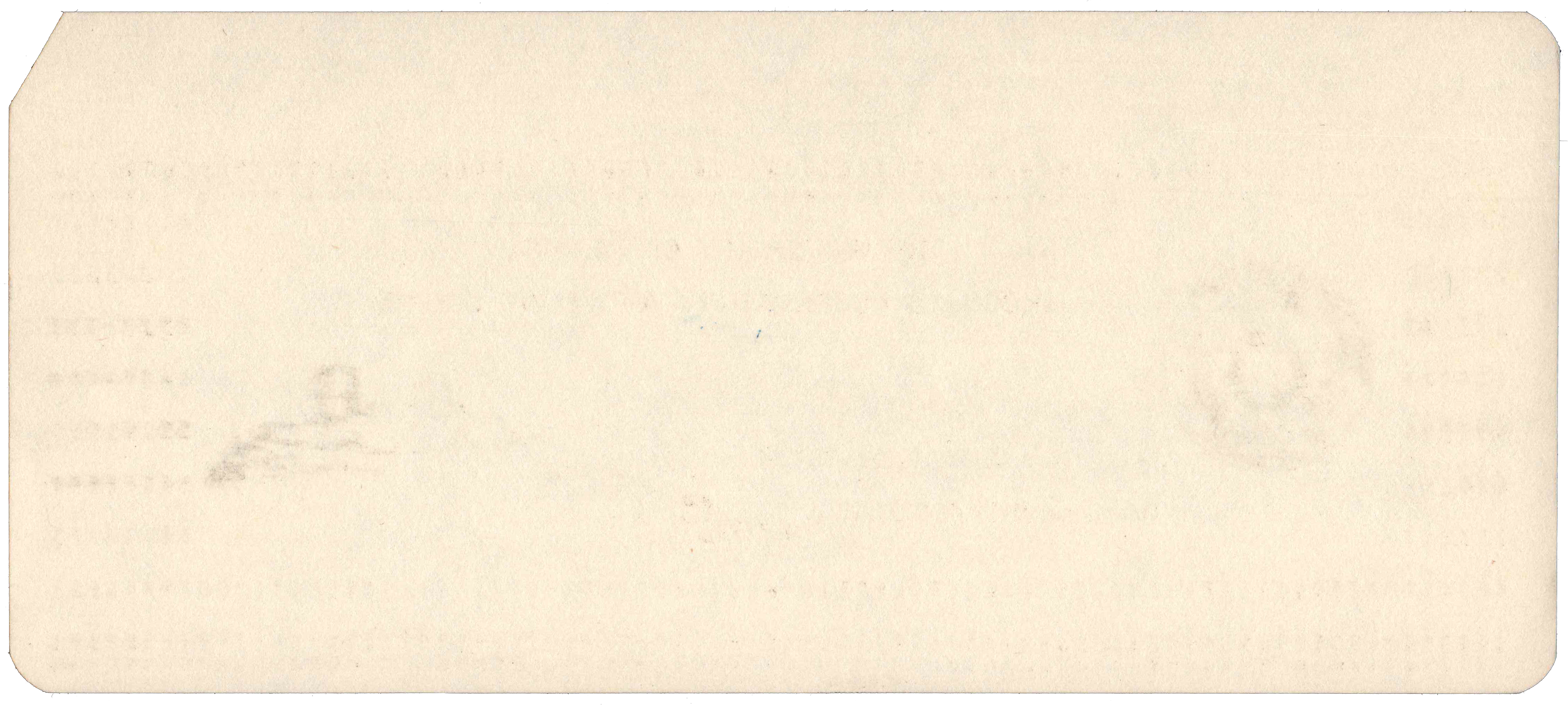 Back of unpunched card