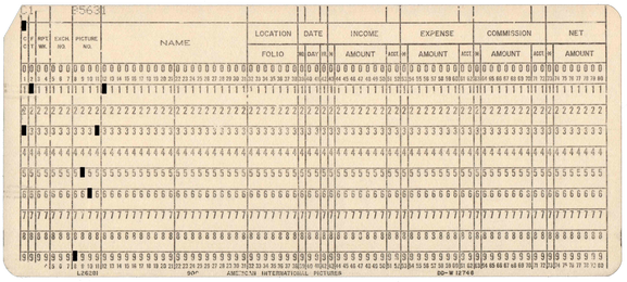 American International Pictures - Accounting Card