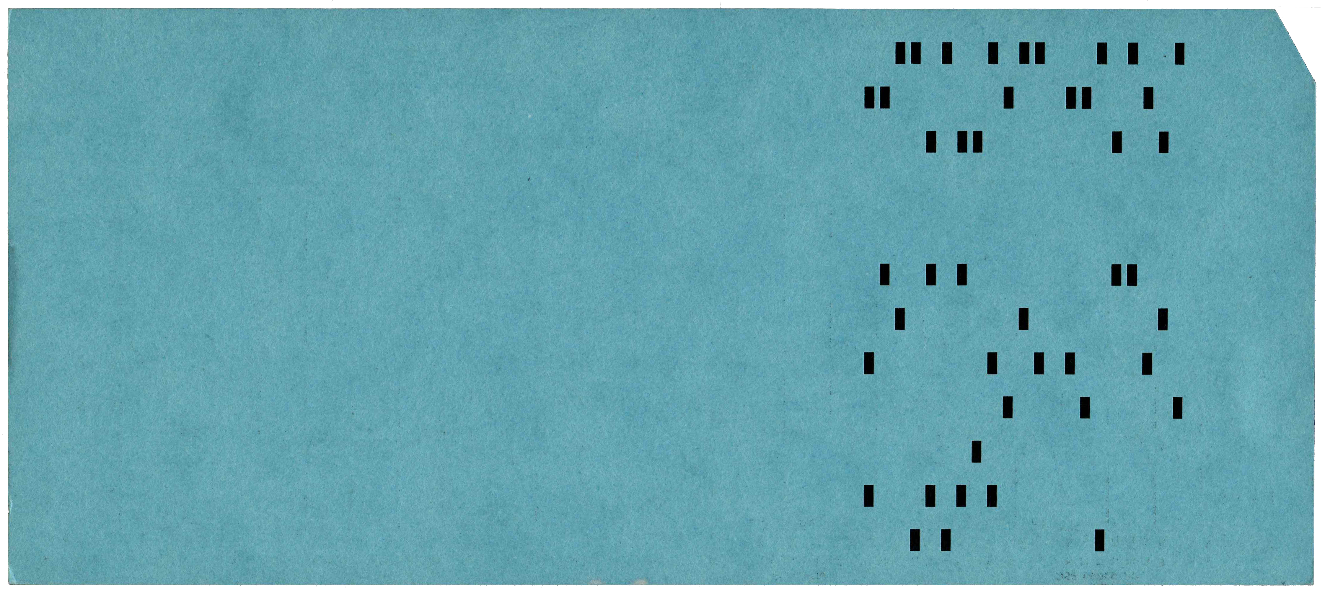 Back of punched card