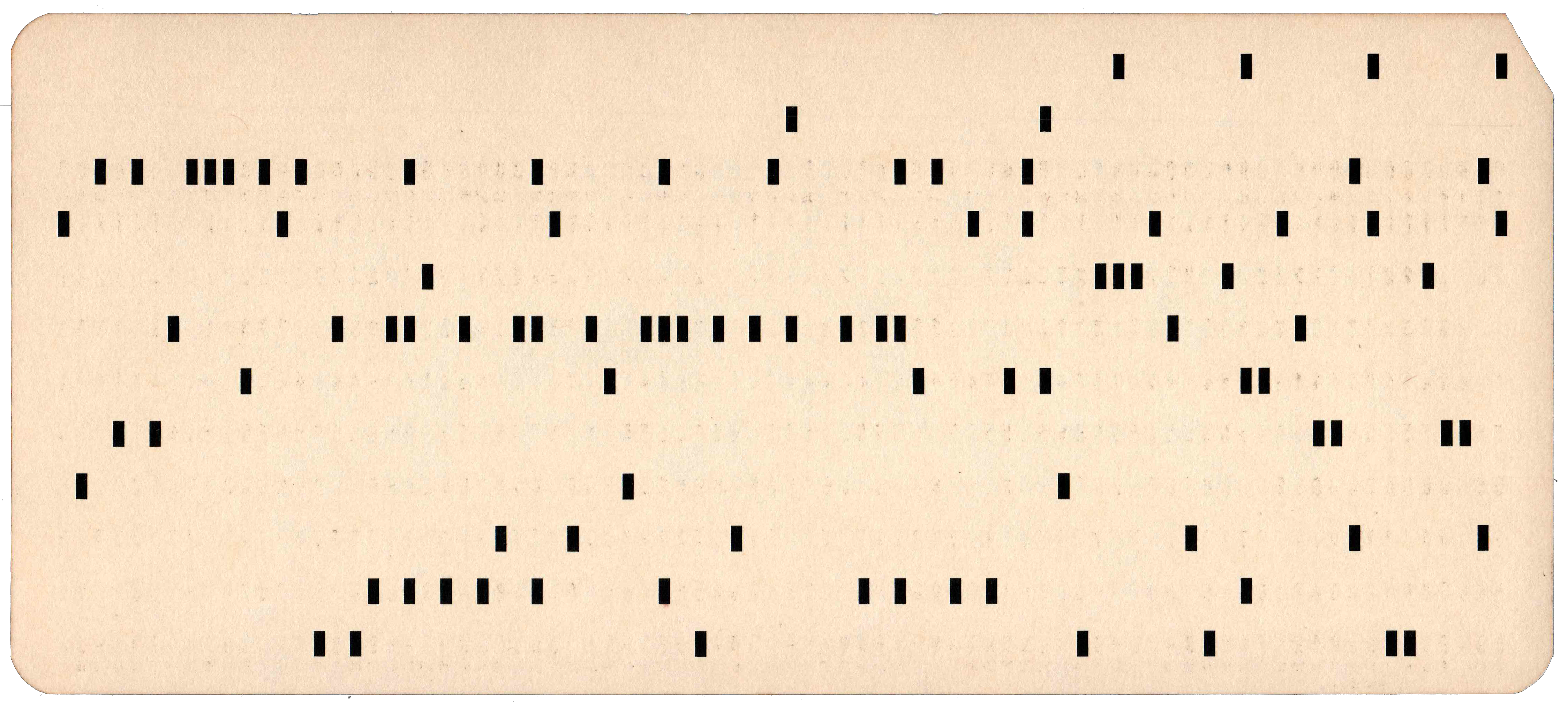 Back of punched card