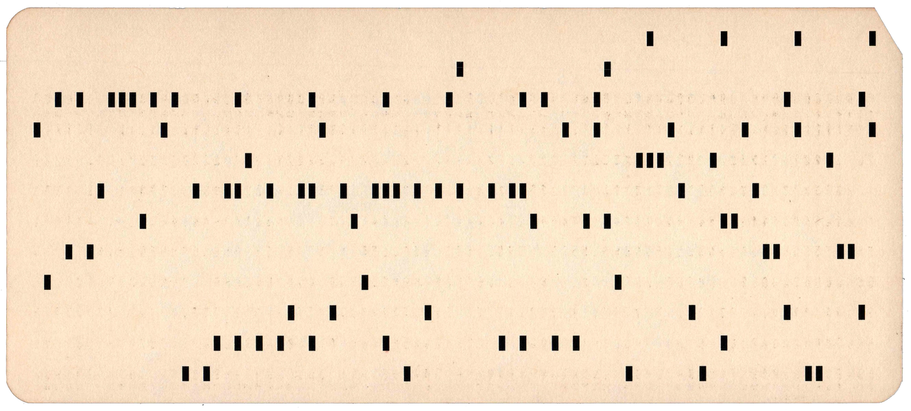 Back of punched card