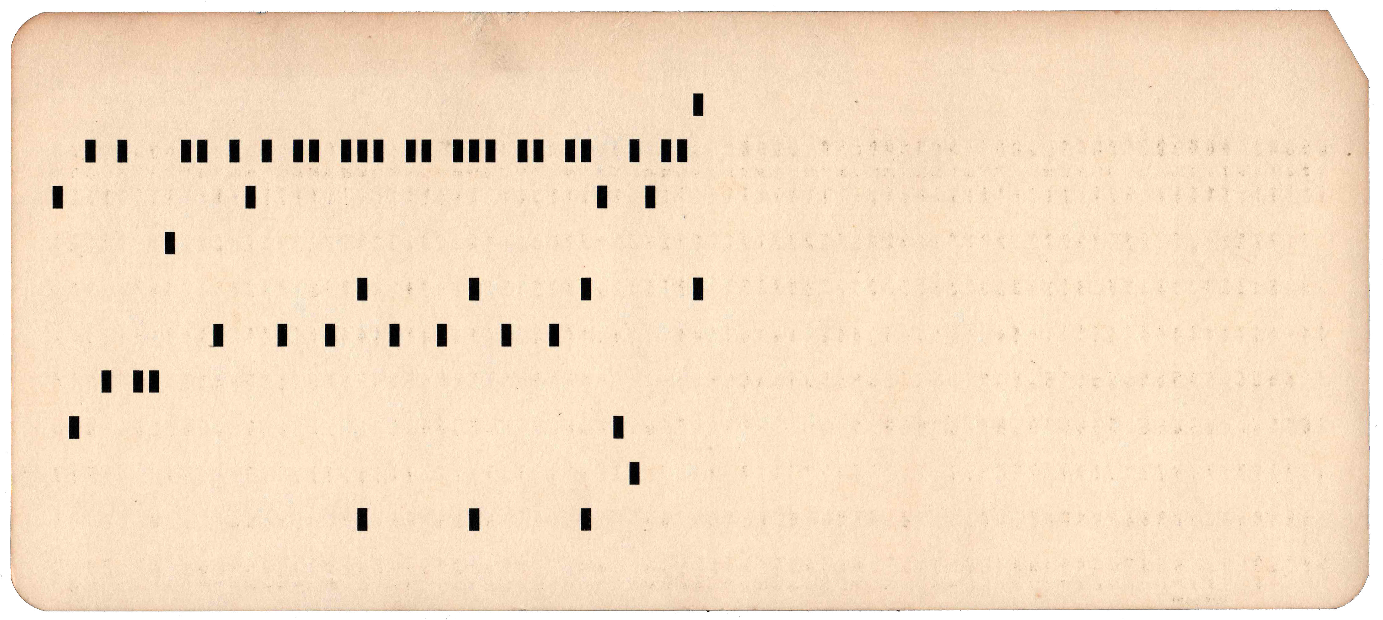 Back of punched card