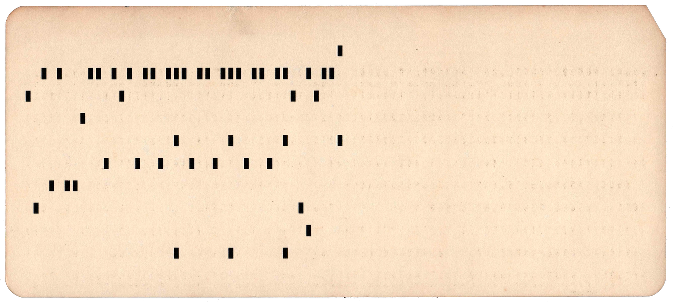 Back of punched card