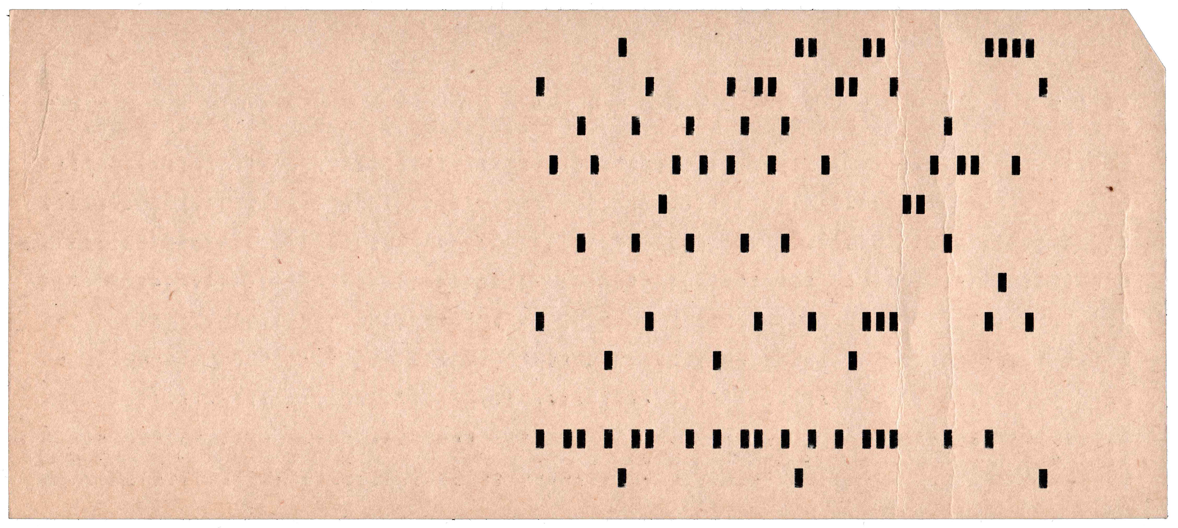 Back of punched card