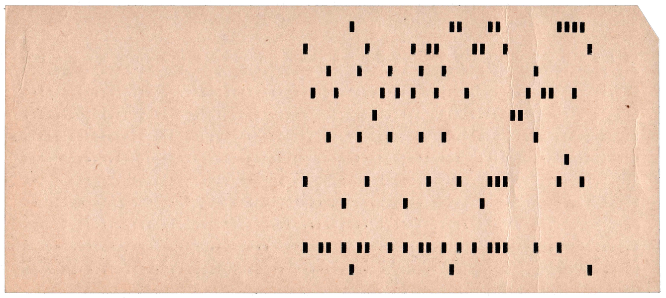 Back of punched card