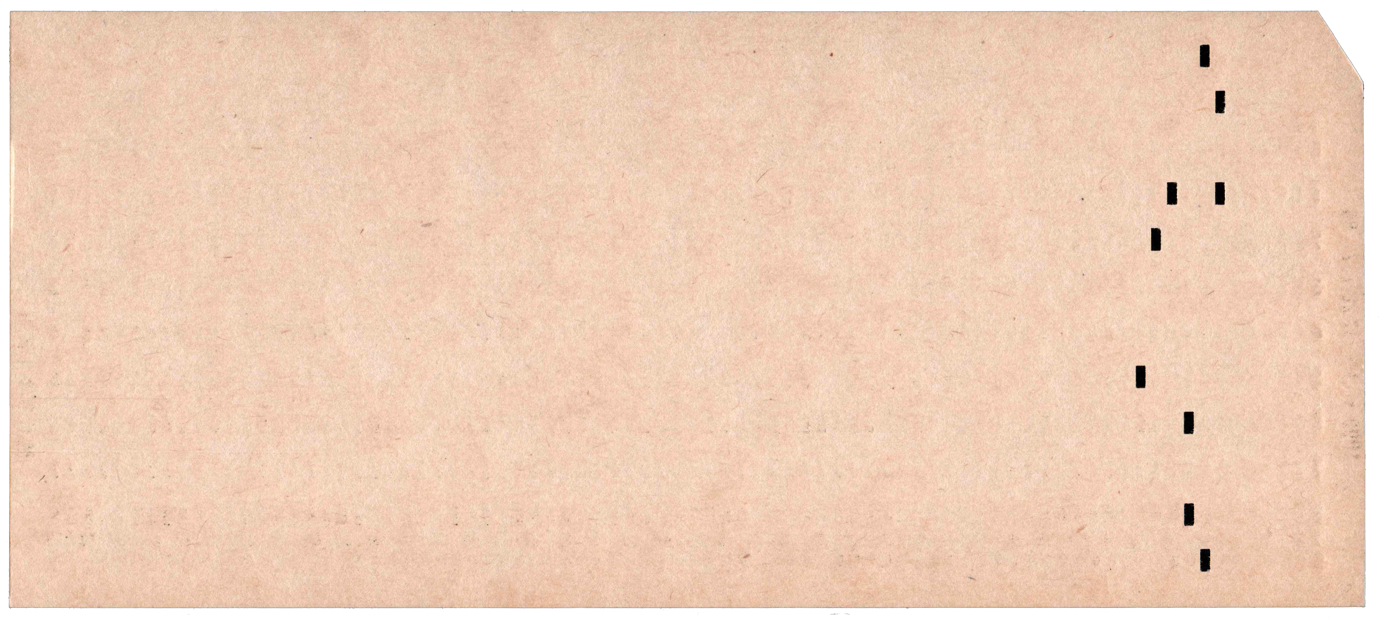 Back of punched card