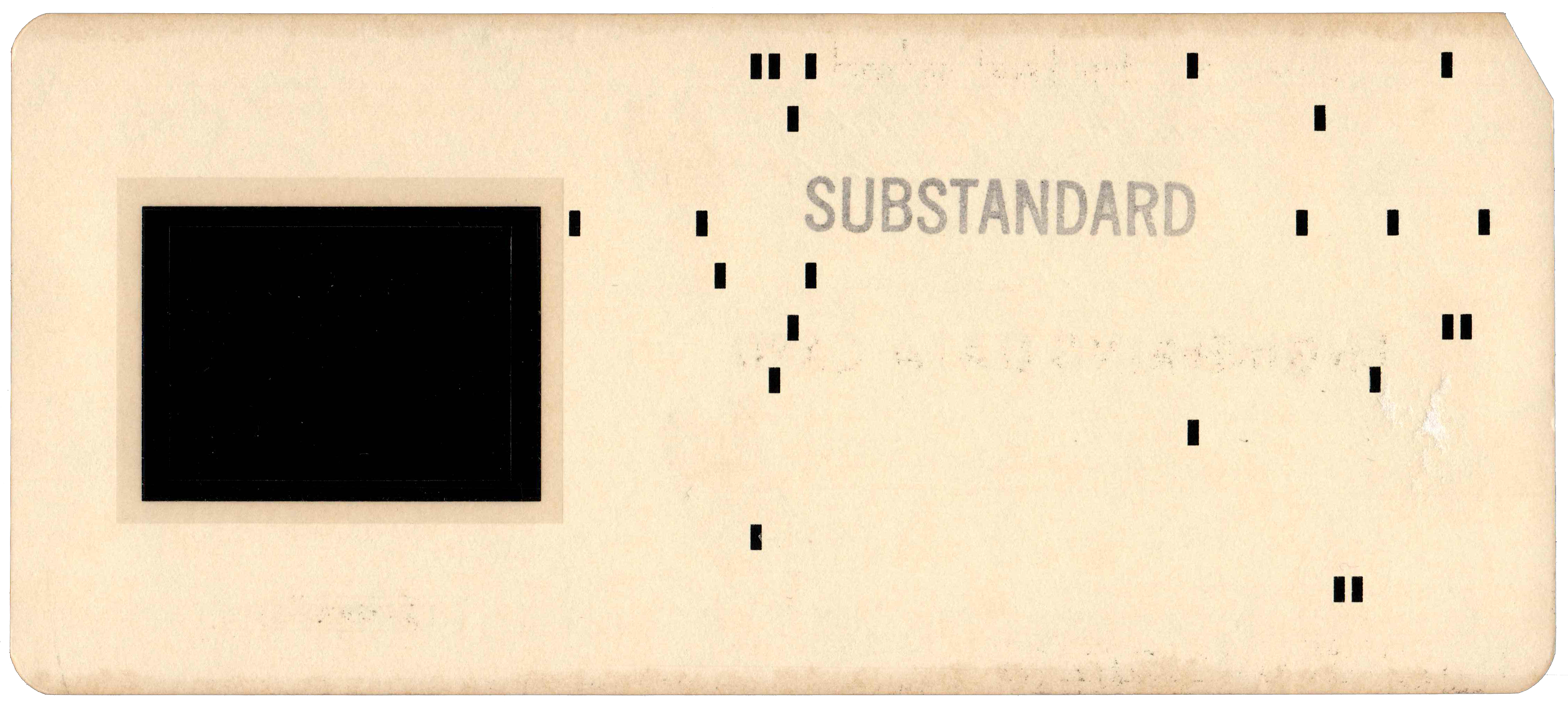 Back of punched card