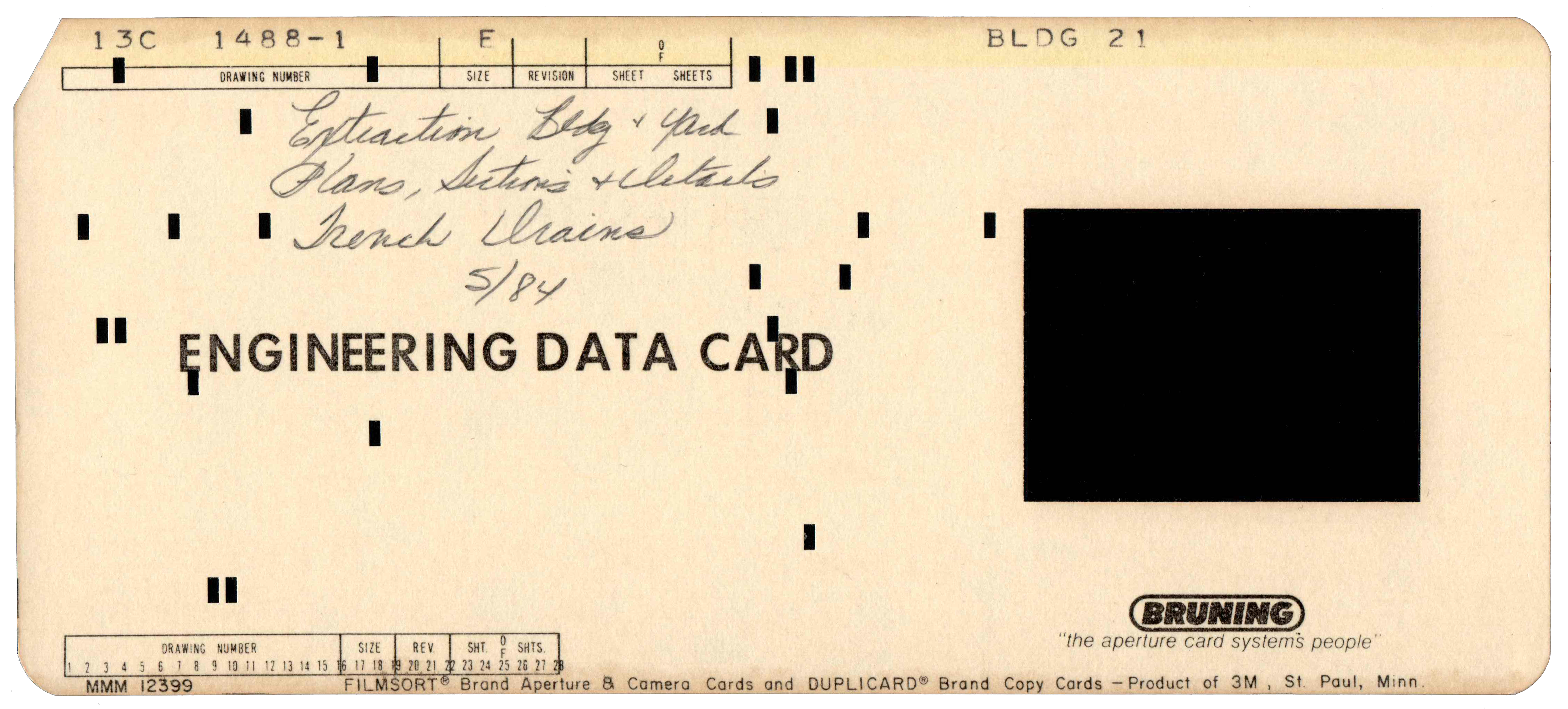 Front of punched card