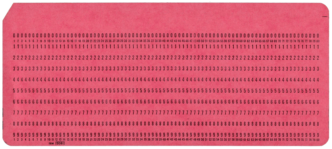 Front of unpunched card