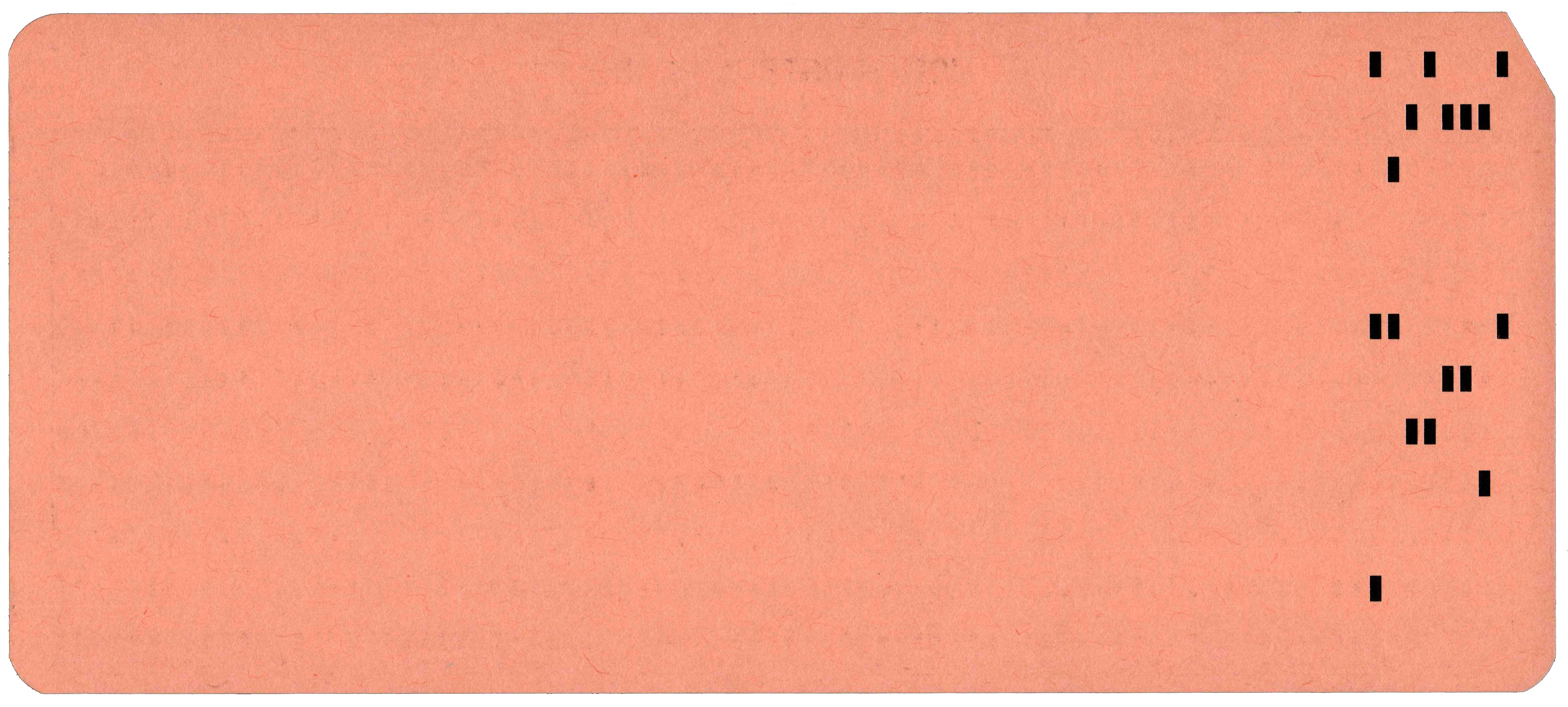 Back of punched card