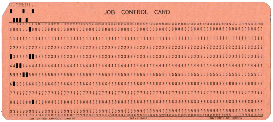 University of London - Job Control Card - Orange