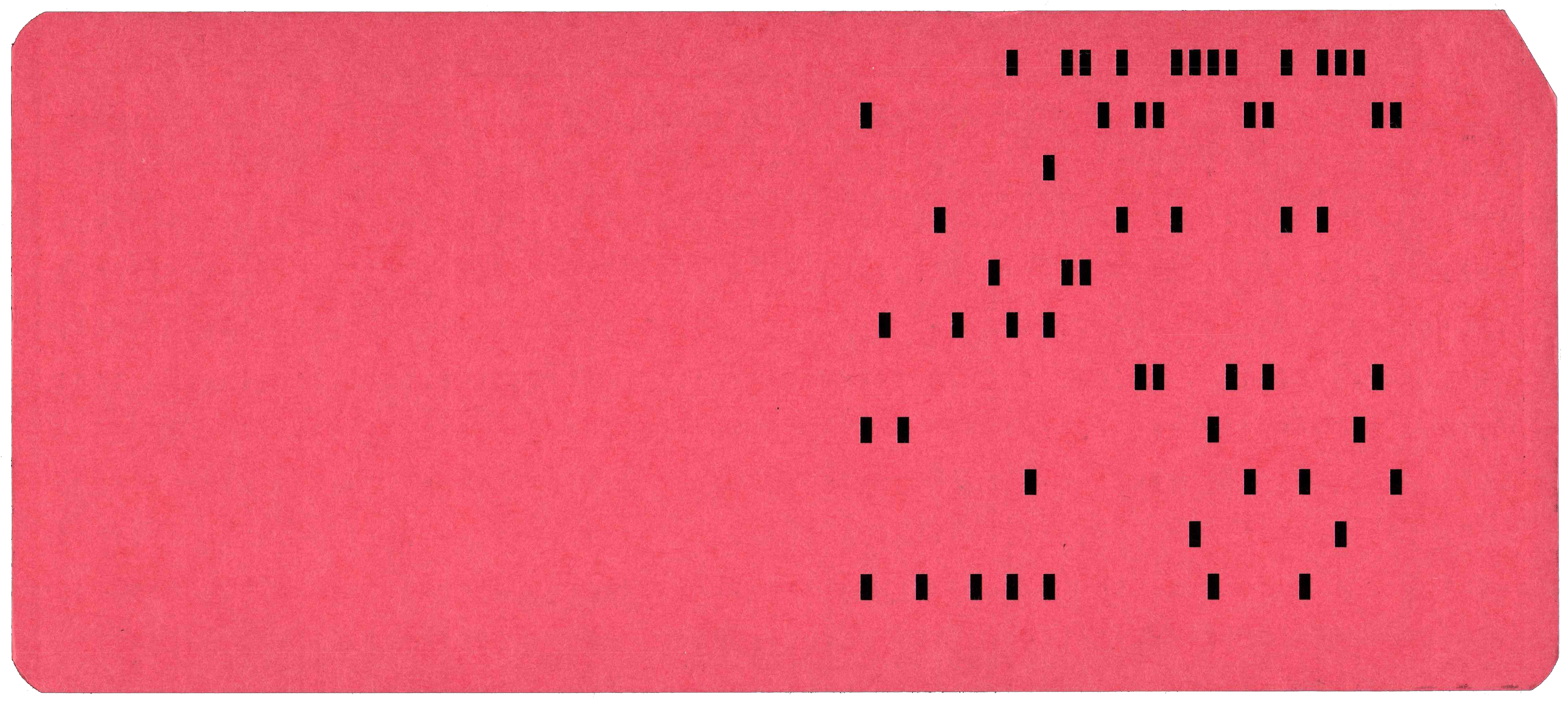 Back of punched card