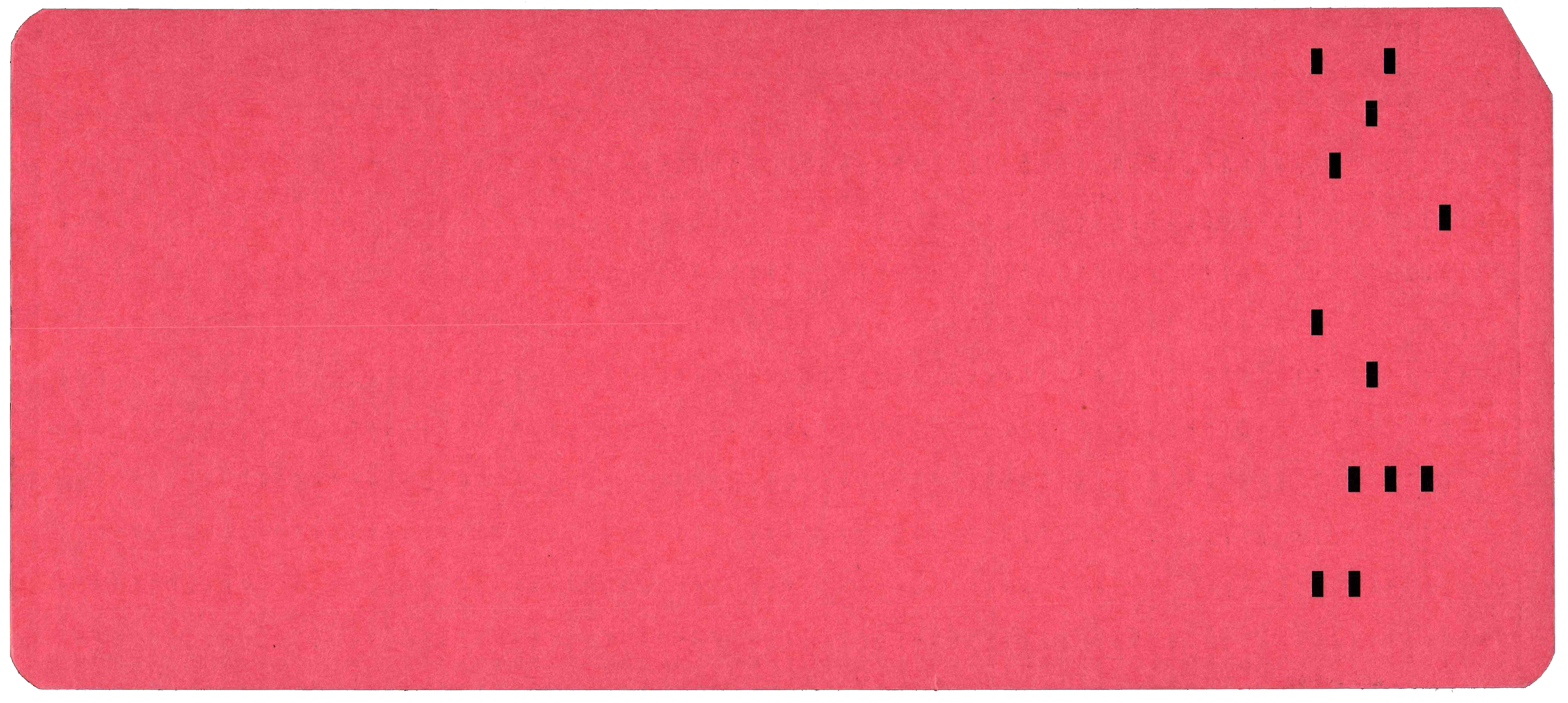 Back of punched card