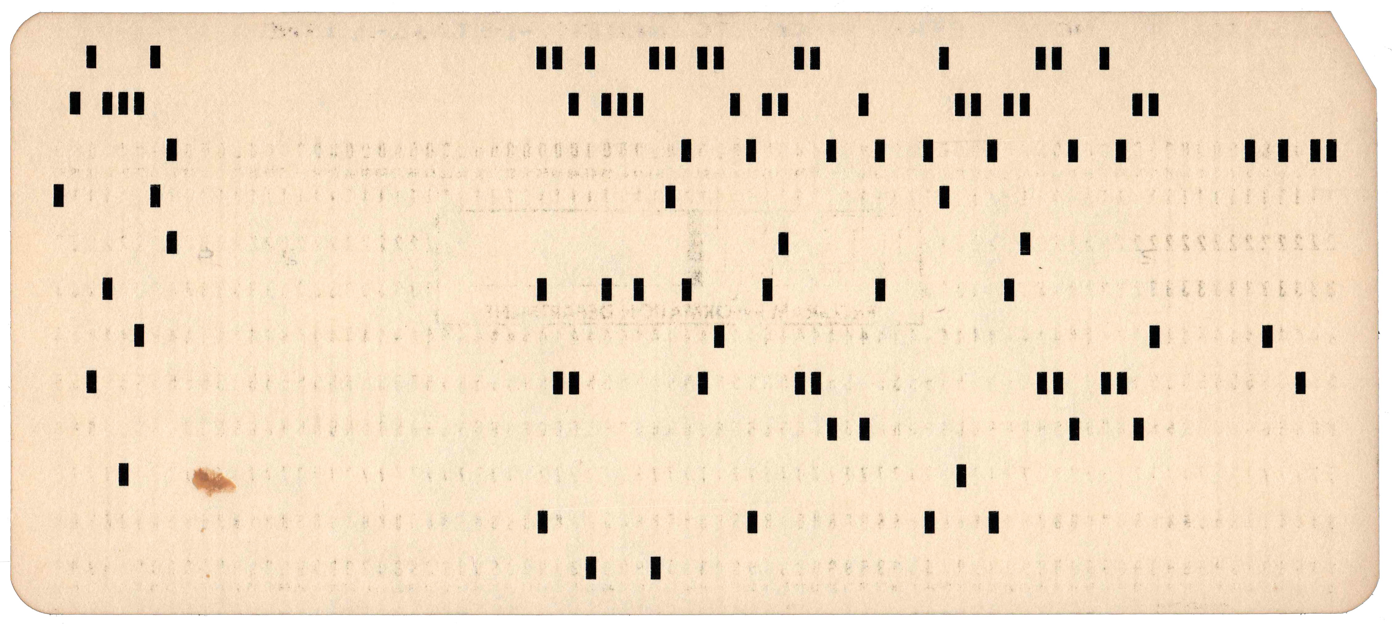 Back of punched card