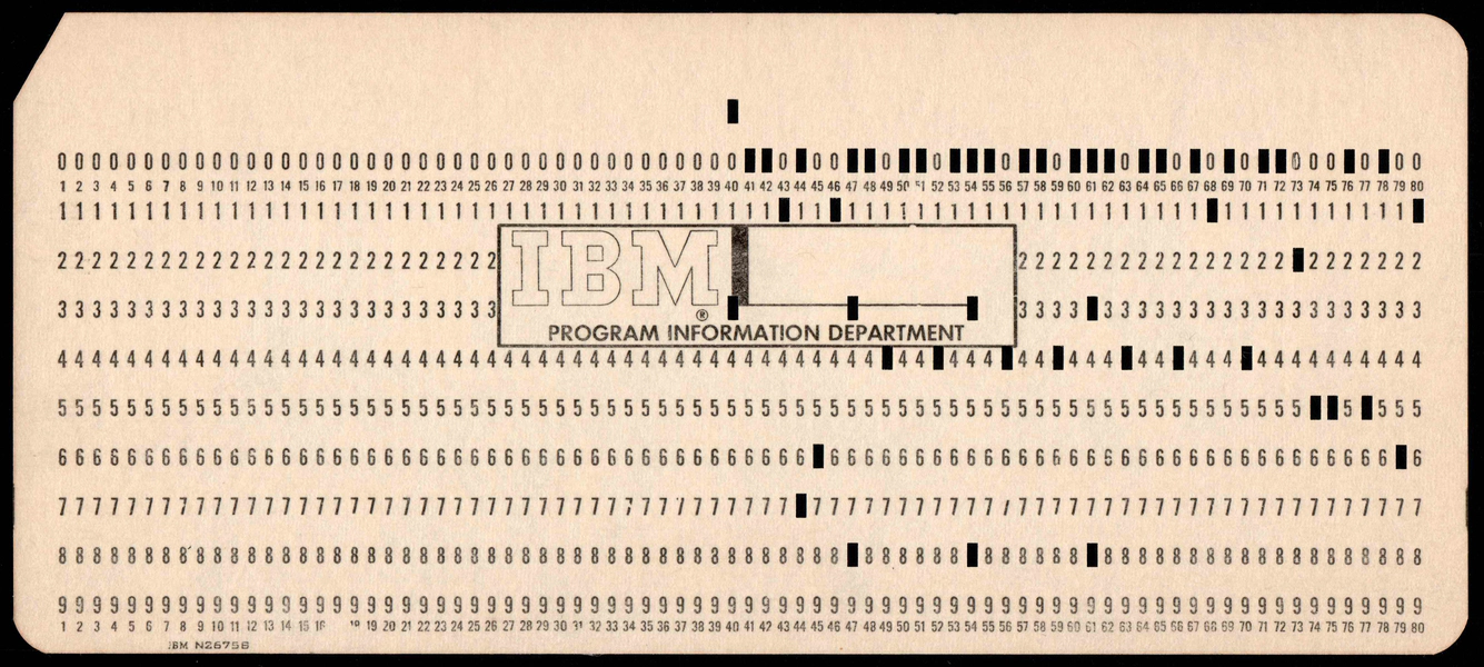 Front of punched card