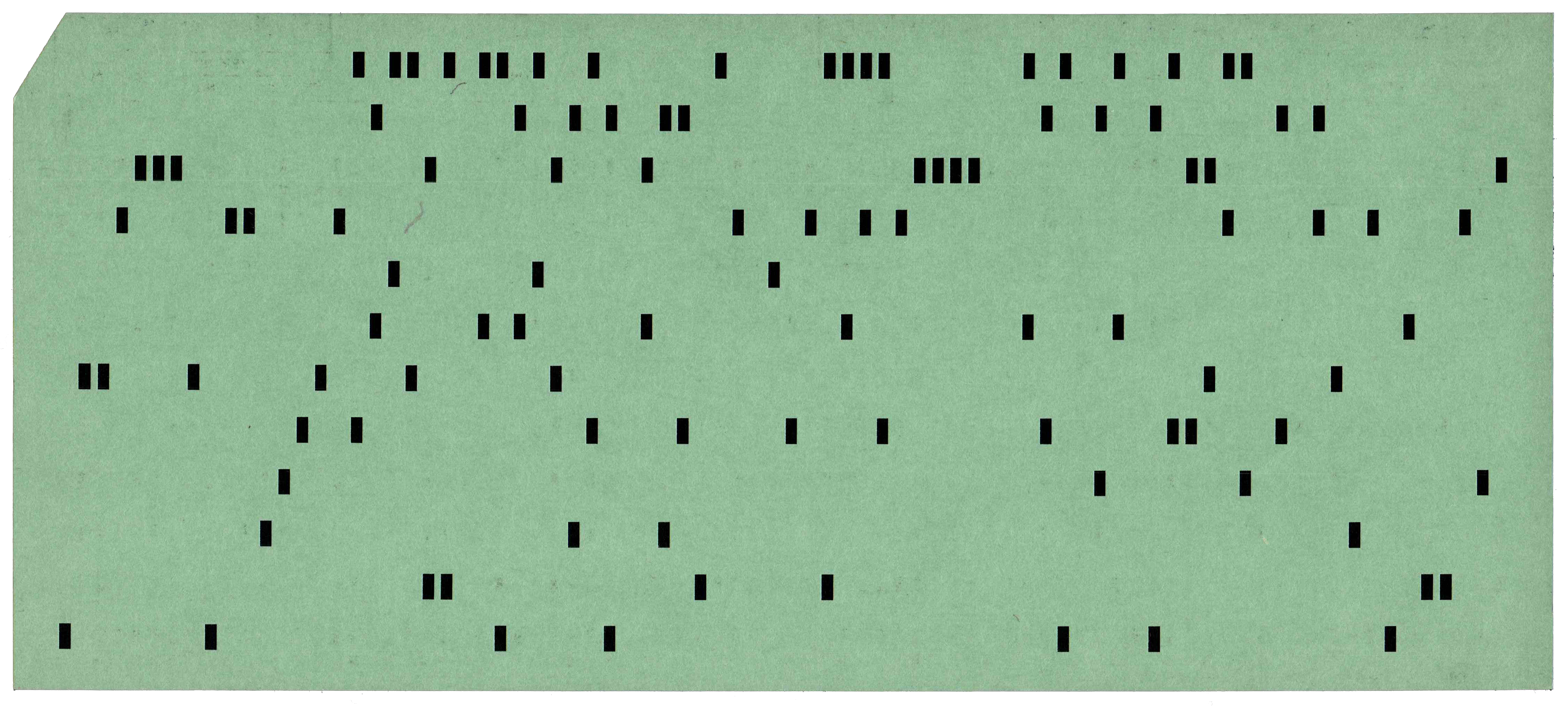 Back of punched card