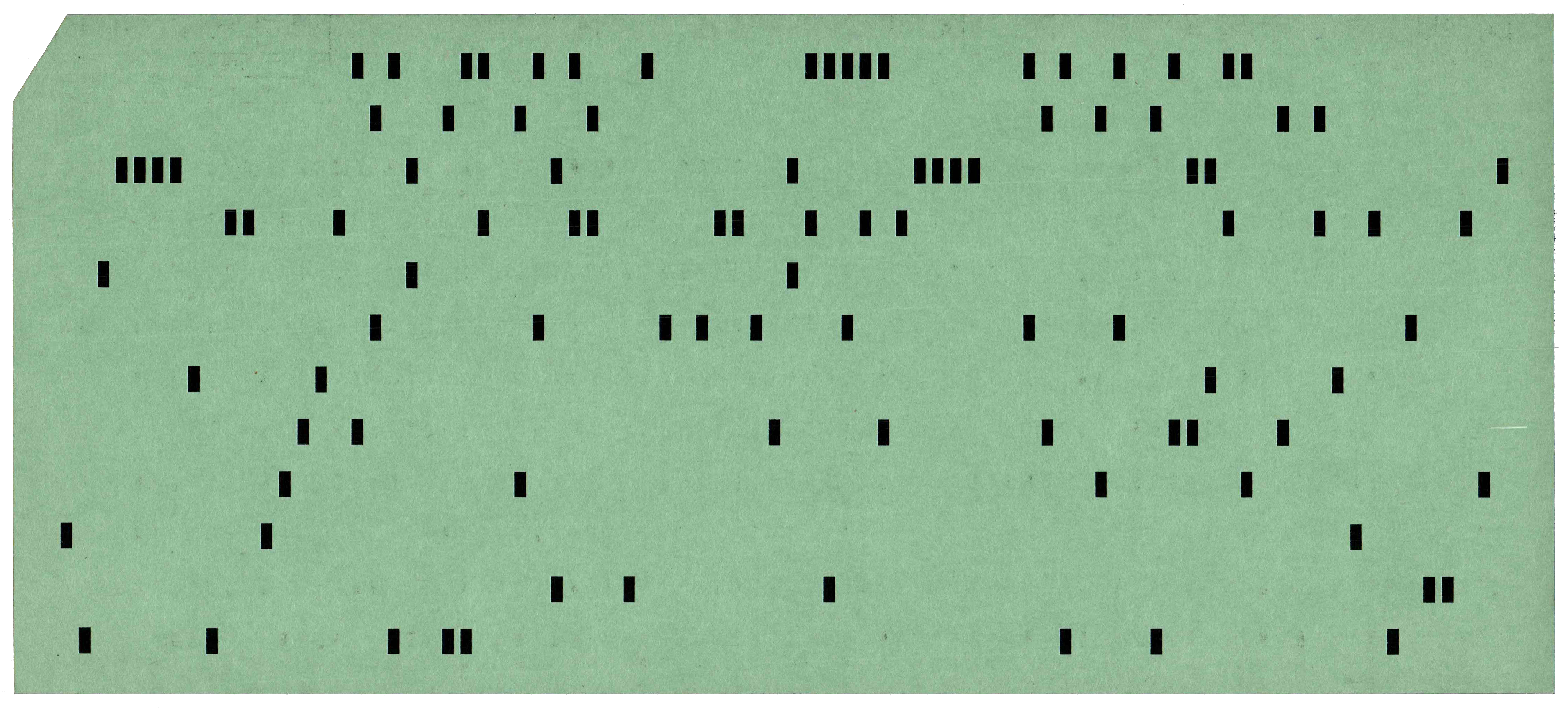Back of punched card
