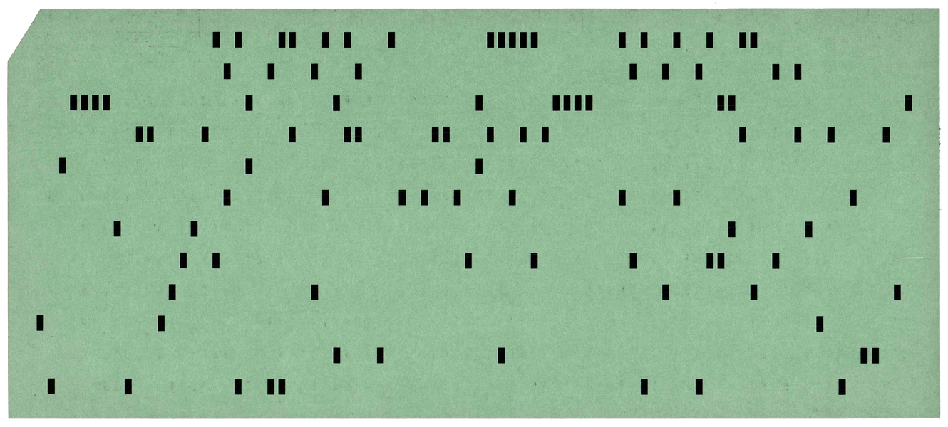 Back of punched card