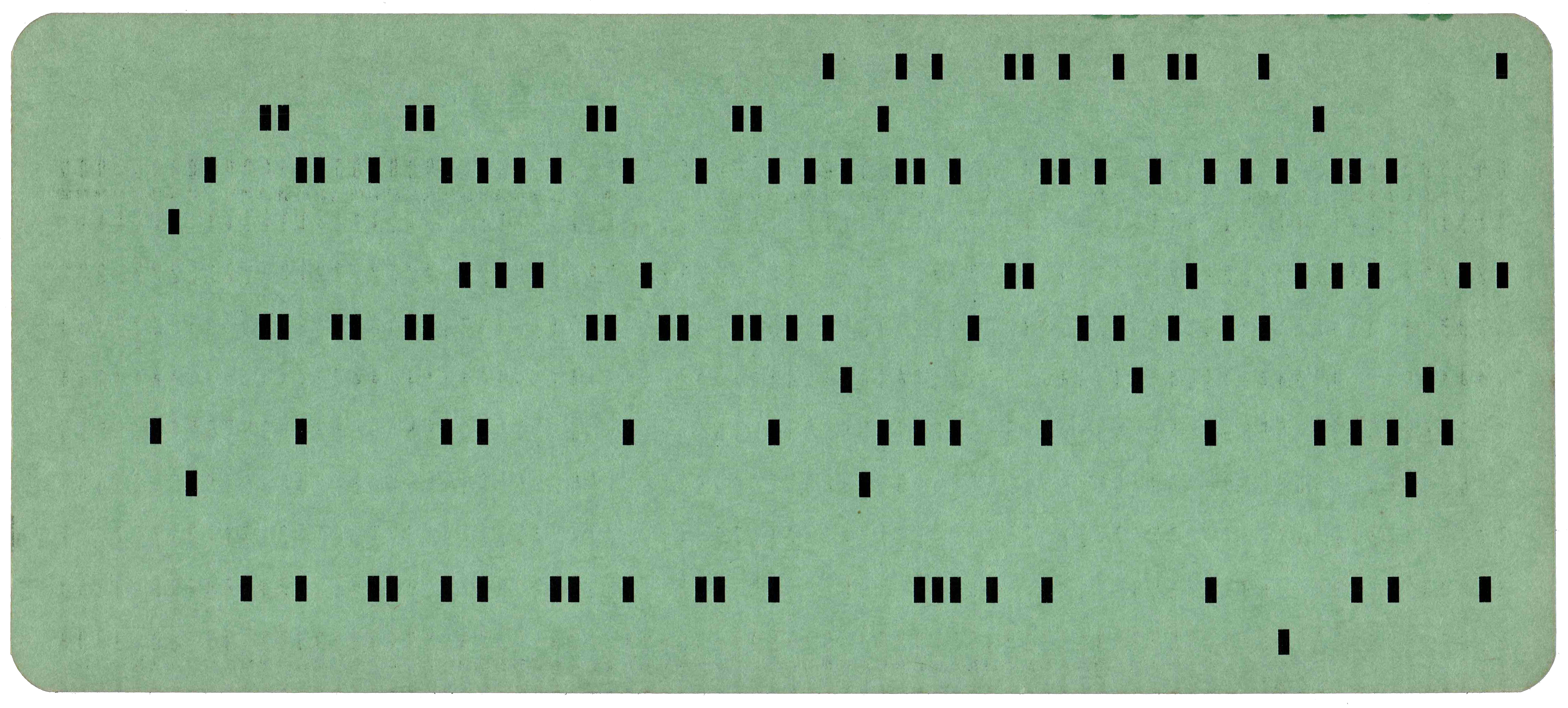 Back of punched card