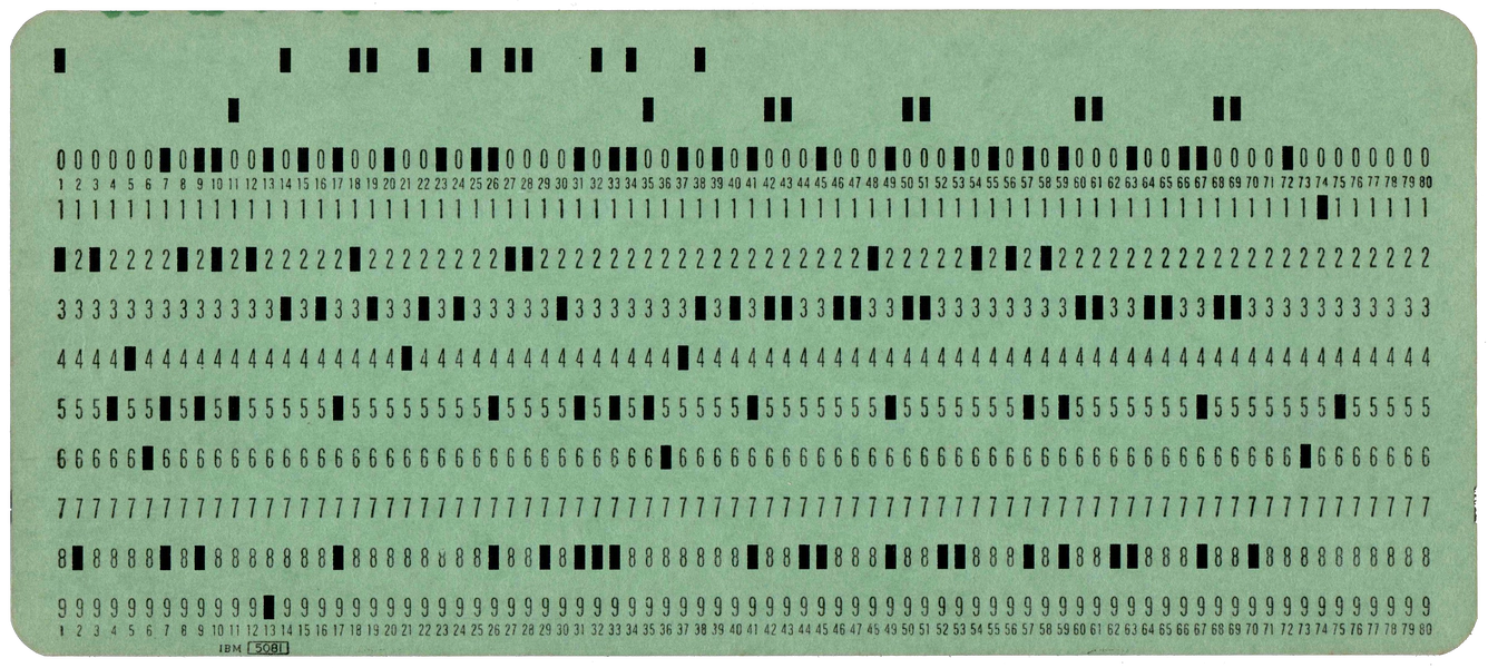 Front of punched card