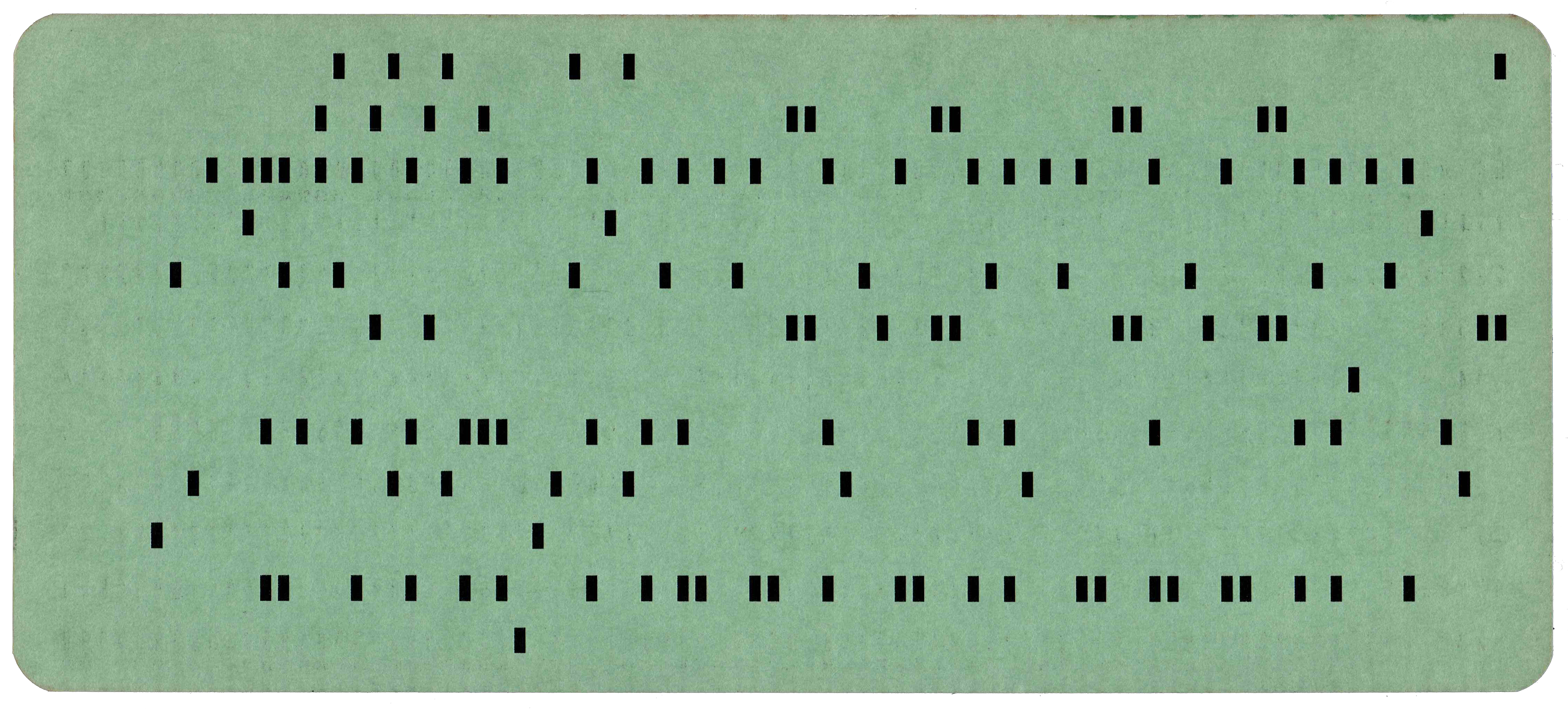 Back of punched card