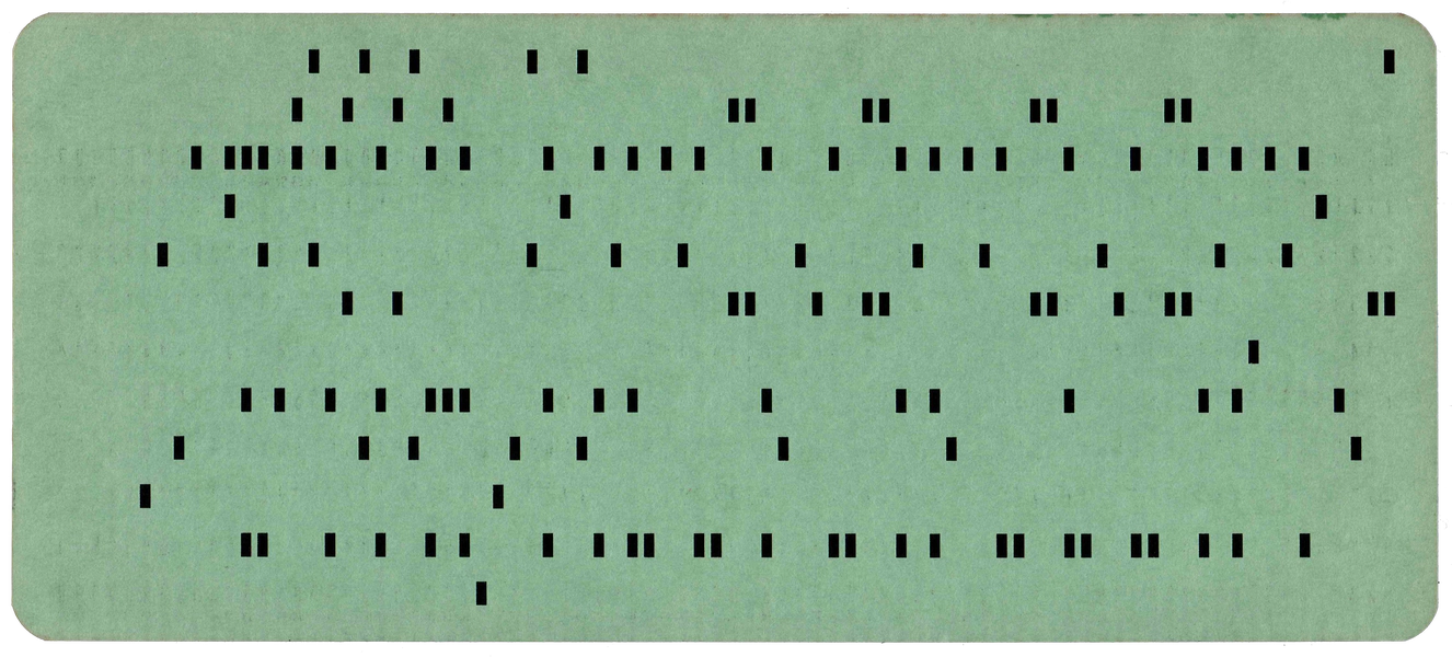 Back of punched card